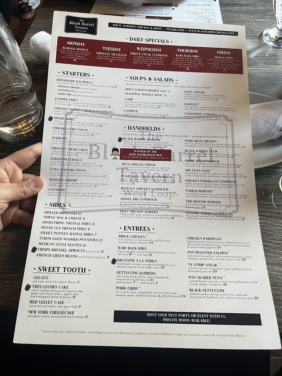 Black Barrel Tavern Menu - Image 4