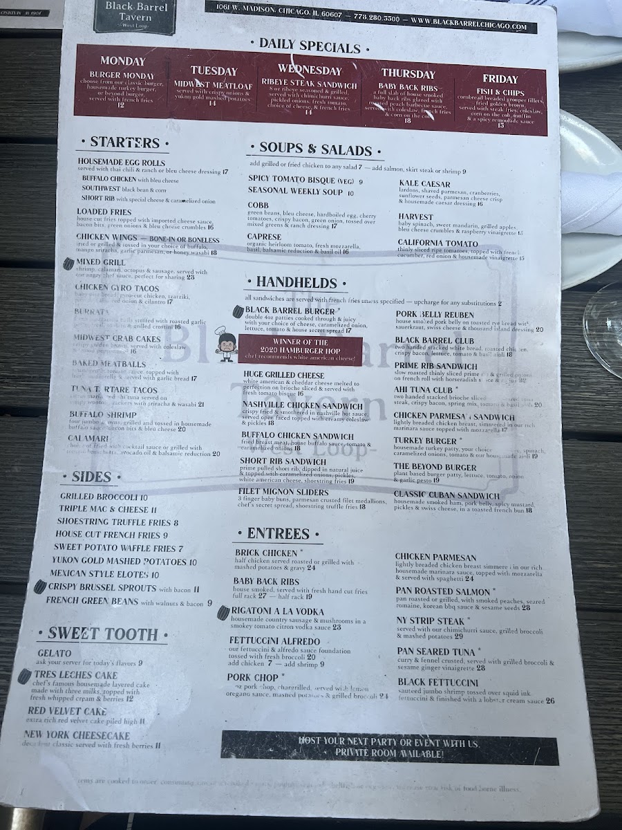 Black Barrel Tavern Menu - Image 6